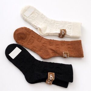 UGG Soft Knit Socks - Black, Tan, and Cream
SET